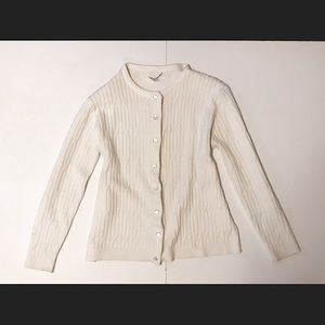 Vintage 60s-70s Sidney Gould off white knit cardigan